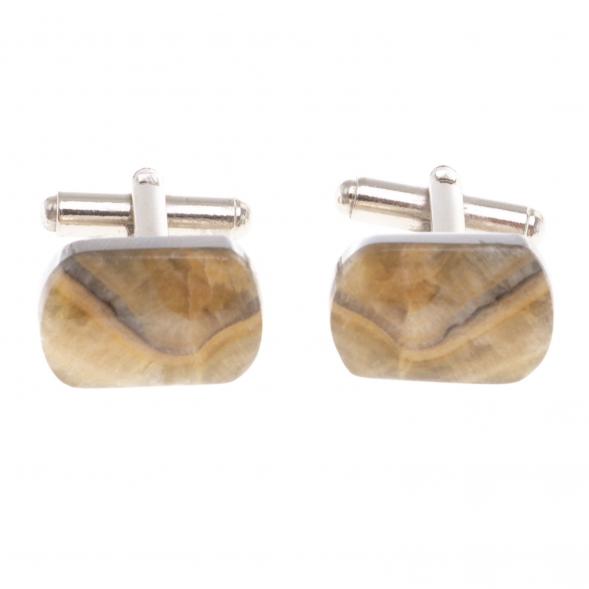 Запонки камень оникс закругленные 124409