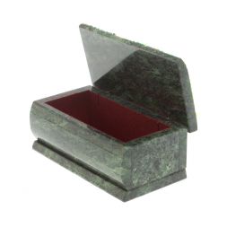 Шкатулка &amp;quot;Домик в летнем лесу&amp;quot; змеевик 15х7,5х6 см