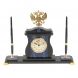 Настольные часы &amp;quot;Герб России&amp;quot; с ручками из лазурита 127531