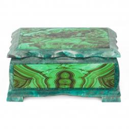 Шкатулка с иллюстрацией под малахит н3 22х13х9 см