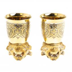 Стопки перевертыши &amp;quot;Тигр&amp;quot; 60 мл 2 шт бронза Златоуст