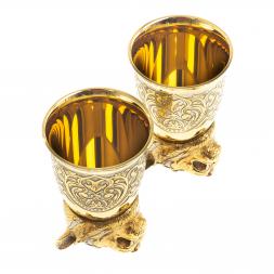 Стопки перевертыши &amp;quot;Тигр&amp;quot; 60 мл 2 шт бронза Златоуст