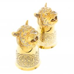 Стопки перевертыши &amp;quot;Тигр&amp;quot; 60 мл 2 шт бронза Златоуст