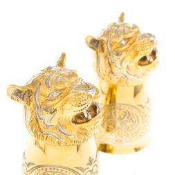 Стопки перевертыши &amp;quot;Тигр&amp;quot; 60 мл 2 шт бронза Златоуст