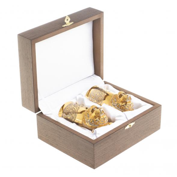 Стопки перевертыши &amp;quot;Тигр&amp;quot; 60 мл 2 шт бронза Златоуст 122949