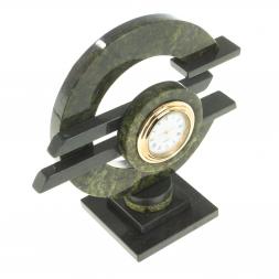 Настольные часы "Евро" из камня змеевик