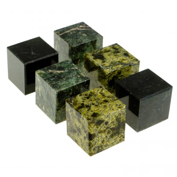 Камни для виски набор 6 кубиков микс из змеевика 123466