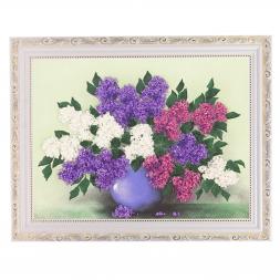 Картина с рисунком из камня &amp;quot;Натюрморт сирень&amp;quot; багет 24х34 см
