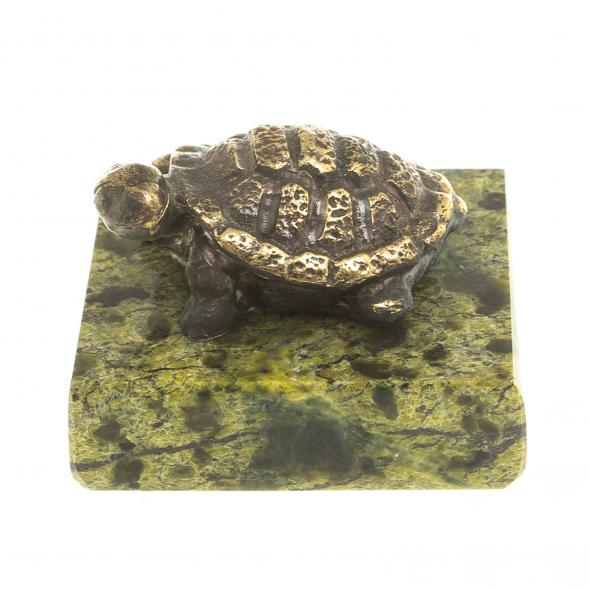 Статуэтка из бронзы &amp;quot;Черепаха №3&amp;quot; на подставке из змеевика 124181