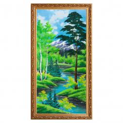 Картина &amp;quot;Летний пейзаж&amp;quot; багет №7 47х87 см, каменная крошка