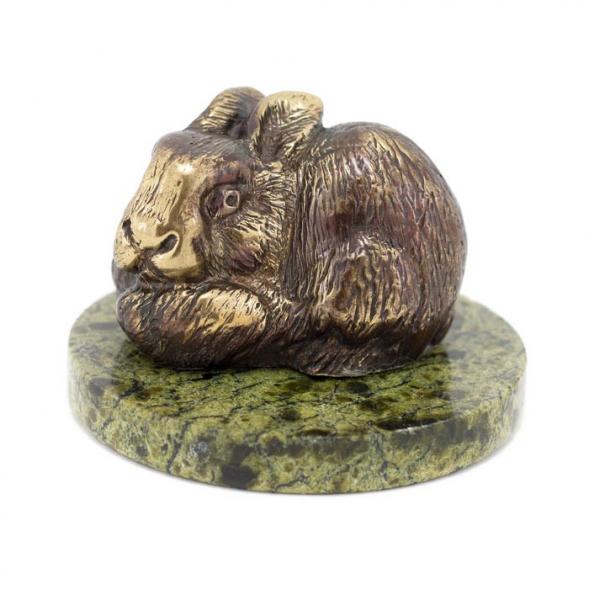 Статуэтка из бронзы на подставке из змеевика &amp;quot;Кролик&amp;quot; 116172