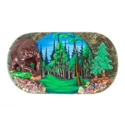 Панно настенное &amp;quot;Медведь&amp;quot; змеевик