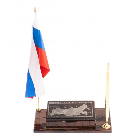 Мини-набор &amp;quot;Карта Российской Федерации&amp;quot; из коричневого обсидиана 126524