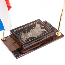 Мини-набор &amp;quot;Карта Российской Федерации&amp;quot; из коричневого обсидиана