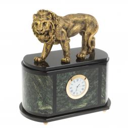 Часы &amp;quot;Лев&amp;quot; из шабровского змеевика и мрамолита