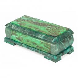 Шкатулка с иллюстрацией под малахит кд2 23х9х7,5 см