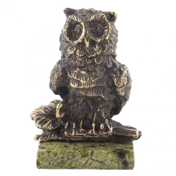 Сувенир &amp;quot;Филин на ветке&amp;quot; змеевик бронза 120290