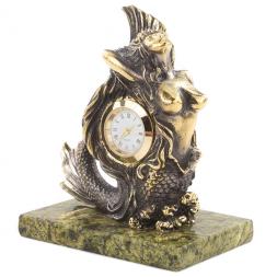 Часы &amp;quot;Русалочка&amp;quot; змеевик бронза