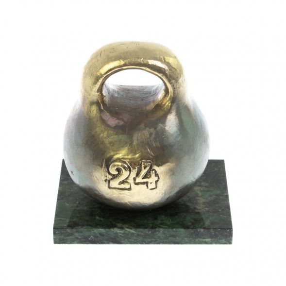 Статуэтка из бронзы &amp;quot;Гиря 24 кг&amp;quot; змеевик 8,5х6,5х8,5 см 129064