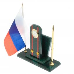 Настольный набор "Погон подполковник ВС" змеевик