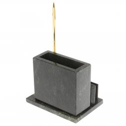 Карандашница с визитницей из змеевка