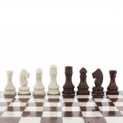 Каменные шахматы &amp;quot;Традиционные&amp;quot; доска 39х39 см мрамор лемезит