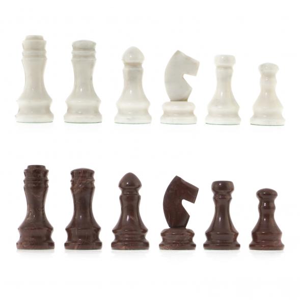 Каменные шахматы &amp;quot;Традиционные&amp;quot; доска 39х39 см мрамор лемезит 122330