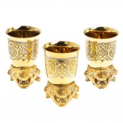 Стопки перевертыши &amp;quot;Тигр&amp;quot; 3 шт 60 мл бронза Златоуст