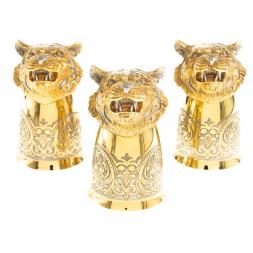 Стопки перевертыши &amp;quot;Тигр&amp;quot; 3 шт 60 мл бронза Златоуст