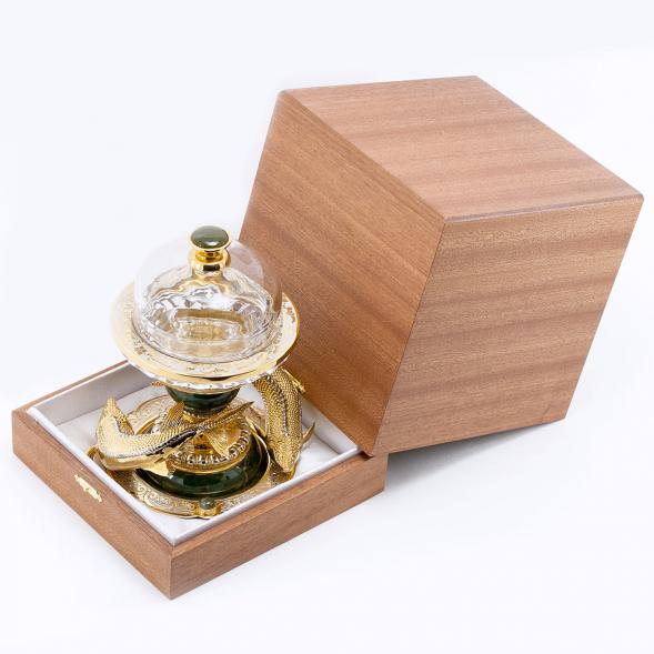 Икорница &amp;quot;Два осетра&amp;quot; из нефрита Златоуст 113823