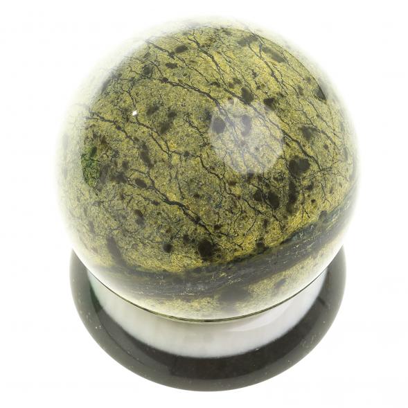 Шар &amp;quot;Антистресс&amp;quot; из змеевика 9 см на подставке 124089