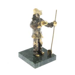 Бронзовая статуэтка &amp;quot;Сталевар&amp;quot; камень змеевик