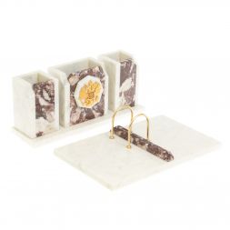 Письменный набор "Грани" с гербом камень креноид