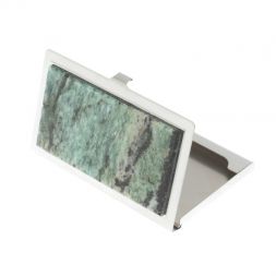 Карманная визитница из камня парагонит цвет серебро