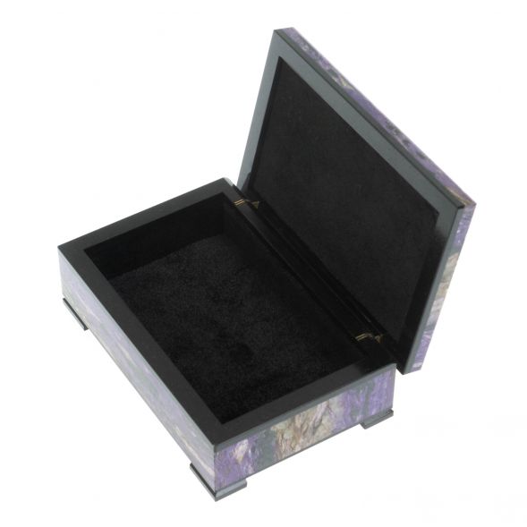 Шкатулка из камня чароит 12х8х4 см 128473