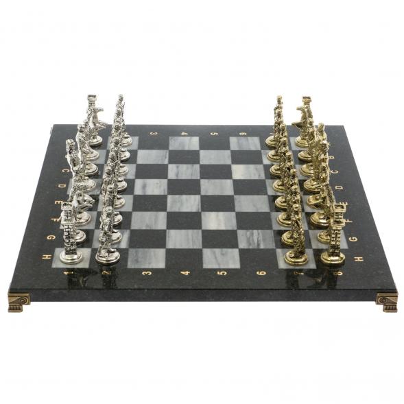 Шахматы &amp;quot;Великая Отечественная война&amp;quot; из серого мрамора доска 40х40 см 129839