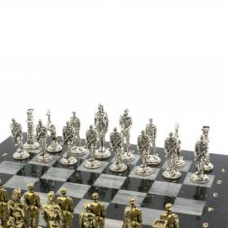 Шахматы &amp;quot;Великая Отечественная война&amp;quot; из серого мрамора доска 40х40 см