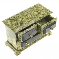 Ларец для украшений "Комод" камень змеевик