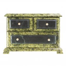 Ларец для украшений "Комод" камень змеевик