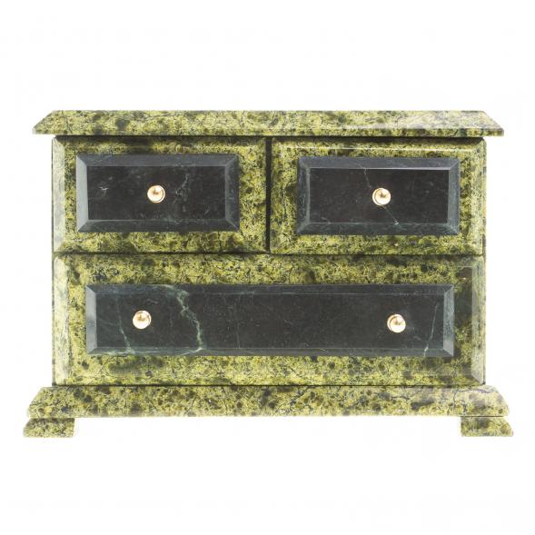 Ларец для украшений &amp;quot;Комод&amp;quot; камень змеевик 112001