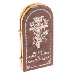 Икона складная &amp;quot;Св. Матрона Московская&amp;quot; арка средняя камень обсидиан