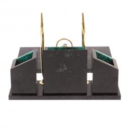 Письменный набор &amp;quot;Канцелярский&amp;quot; с часами змеевик