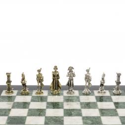 Шахматы &amp;quot;Отечественная война 1812 г.&amp;quot; доска 40х40 см мрамор шабровский змеевик