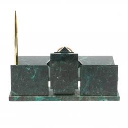 Письменный прибор "Менеджер" камень шабровский змеевик