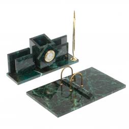 Письменный прибор "Менеджер" камень шабровский змеевик