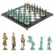 Шахматы &amp;quot;Отечественная война 1812 г. &amp;quot; фигуры бронза / патина 40х40 см мрамор змеевик 128400