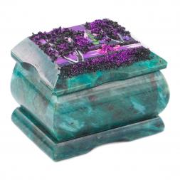 Шкатулка с росписью на крышке &amp;quot;Рассвет&amp;quot; 8х6х5,5 см