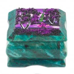 Шкатулка с росписью на крышке &amp;quot;Рассвет&amp;quot; 8х6х5,5 см