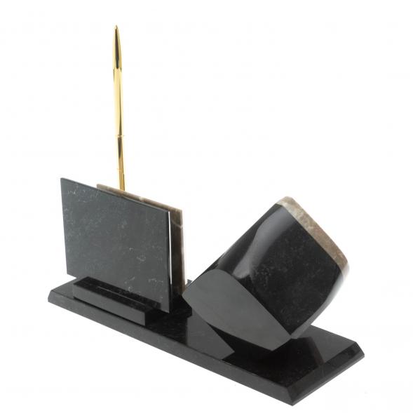 Мини набор Куб с визитницей из бежевого мрамора 127632