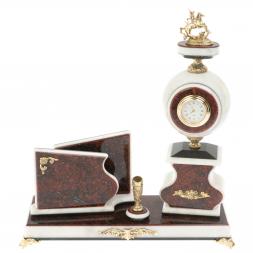 Письменный настольный набор "Георгий Победоносец" мрамор